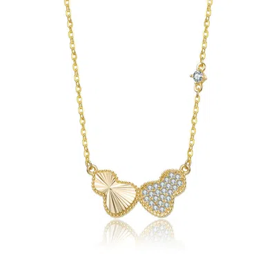 Gigigirl 14k Gold Plated With Clear Cubic Zirconia Statement Necklace For Teens