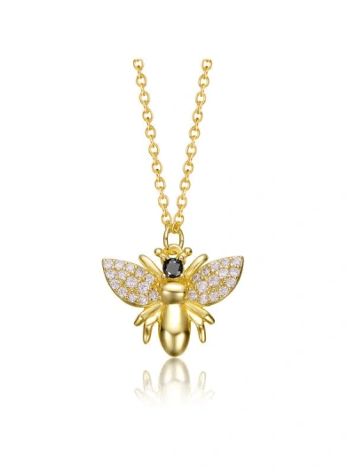 Gigigirl Kids' 14k Gold Plated With Clear Cubic Zirconia Wasp Pendant Necklace