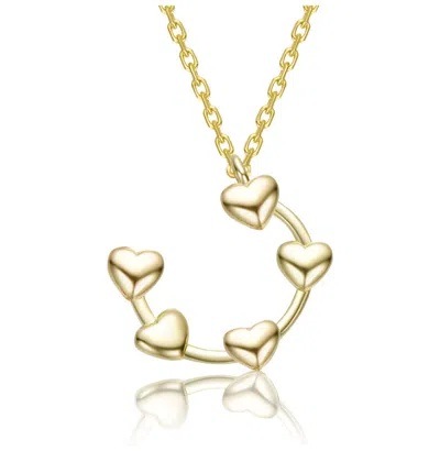 Gigigirl 14k Gold Plated With Graceful Heart Charms Pendant Necklace For Kids