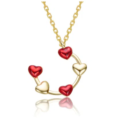 Gigigirl 14k Gold Plated With Graceful Heart Charms Pendant Necklace For Kids