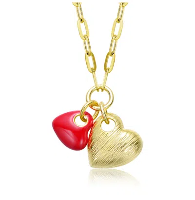 Gigigirl 14k Gold Plated With Link Chain Hearts Necklace For Kids