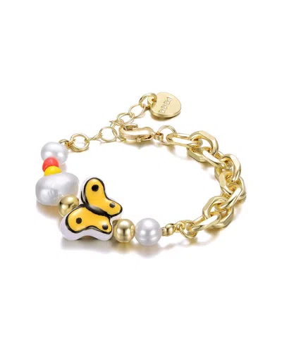 Gigigirl 14k Plated Cz Beaded Bracelet In Gold
