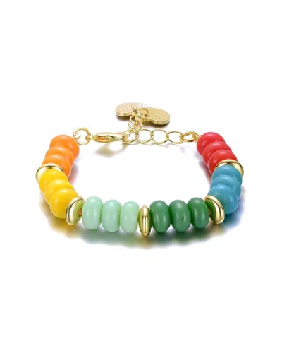 Gigigirl 14k Plated Cz Beaded Bracelet In Multi