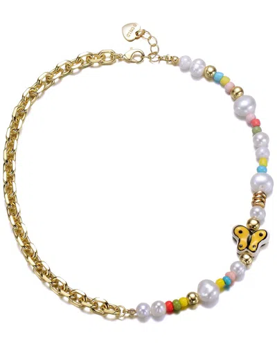 Gigigirl 14k Plated Cz Beaded Necklace In Multi
