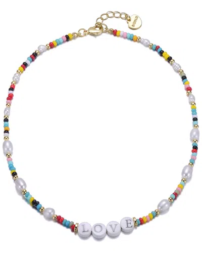 Gigigirl 14k Plated Cz Beaded Necklace In Multi