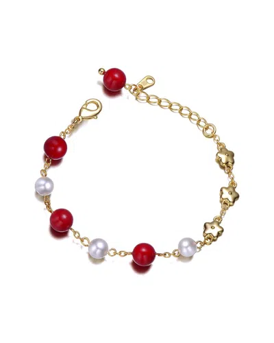 Gigigirl 14k Plated Cz Charm Bracelet In Gold