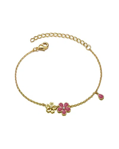 Gigigirl 14k Plated Cz Charm Bracelet In Gold