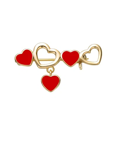 Gigigirl 14k Plated Cz Heart Pin Pin In Red