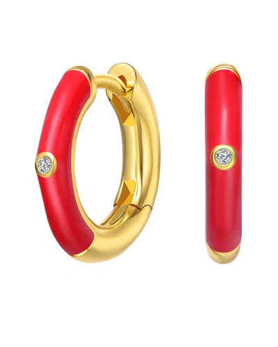 Gigigirl 14k Plated Cz Hoops In Gold