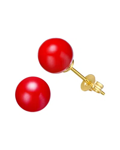 Gigigirl 14k Plated Cz Studs In Red