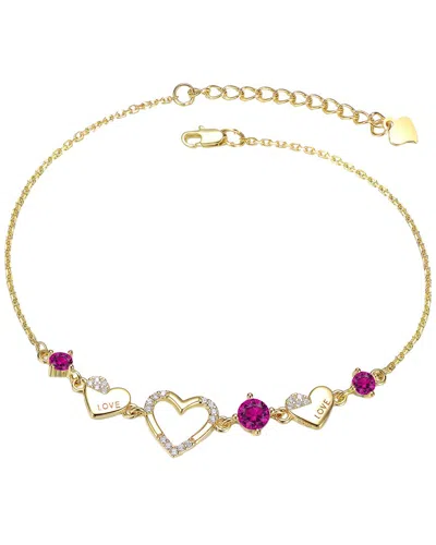 Gigigirl Kids'  14k-plated Cz Heart Bracelet In Multi
