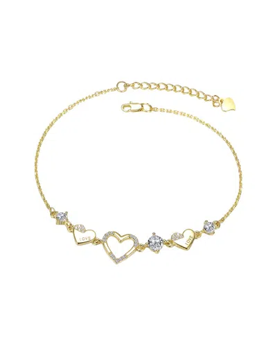 Gigigirl 14k-plated Cz Heart Bracelet In Multi