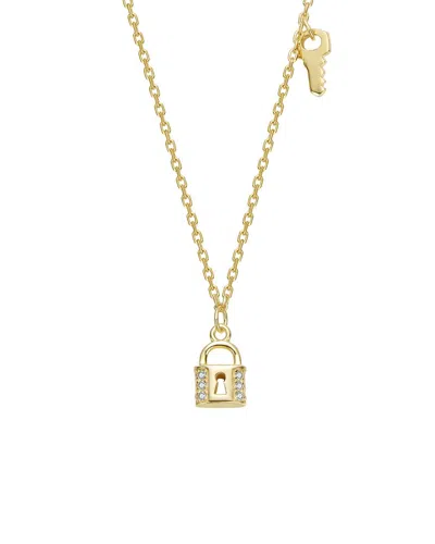 Gigigirl Kids'  14k-plated Cz Lock Necklace In Multi