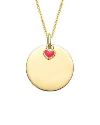 Gigigirl 14k-plated Disc & Heart Pendant In Multi