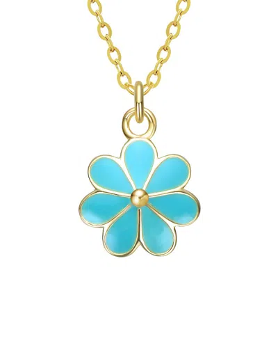Gigigirl Kids'  14k-plated Sterling Silver Daisy Pendant In Multi