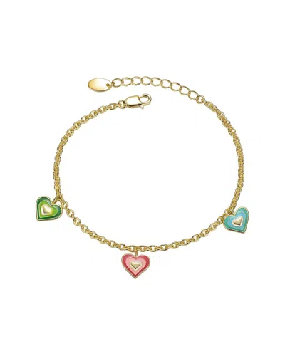 Gigigirl 14k-plated Sterling Silver Heart Bracelet In Multi