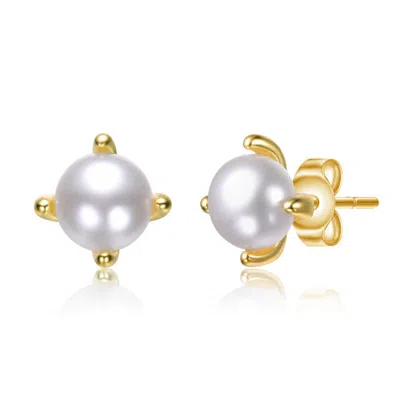 Gigigirl Baby/kids Sterling Silver With Colored Cubic Zirconia Solitaire Stud Earrings In Gold