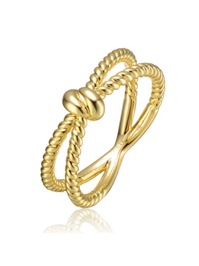Gigigirl Kids' Eternal Knot Infinity Ring With Clear Cubic Zirconia In Gold