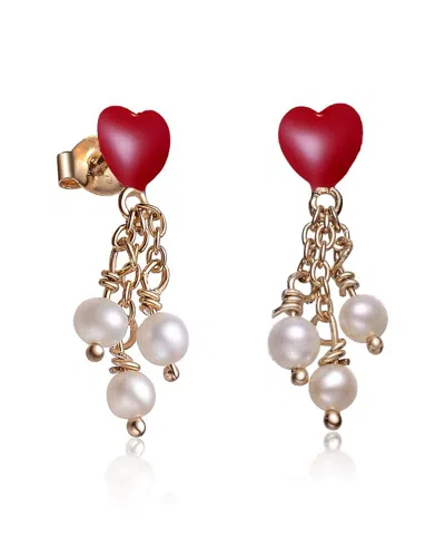 Gigigirl Gold-plated Sterling Silver Heart Earrings In Multi