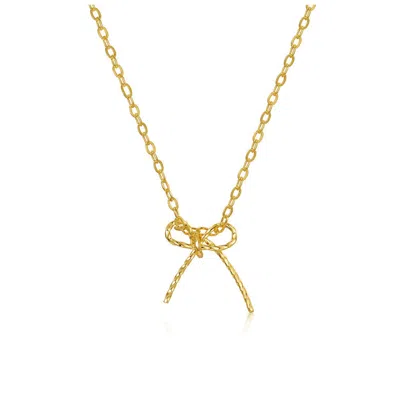 Gigigirl Kids' 14k Gold Plated Ribbon Bow-tie Gifted Pendant Necklace