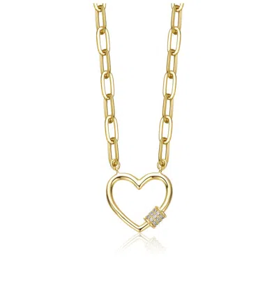 Gigigirl Kids/teens 14k Gold Plated Cubic Zirconia Heart Charm Necklace