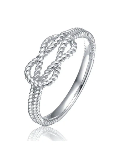 Gigigirl Kids' Miami Cuban Curb With Clear Cubic Zirconia Statement Ring In Silver