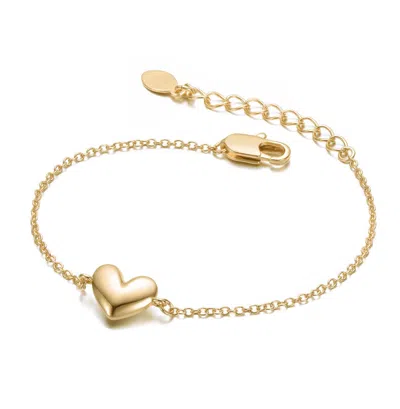 Gigigirl Minimalist Heart Charm Extended Chain Bracelet For Toddlers/kids In Pink