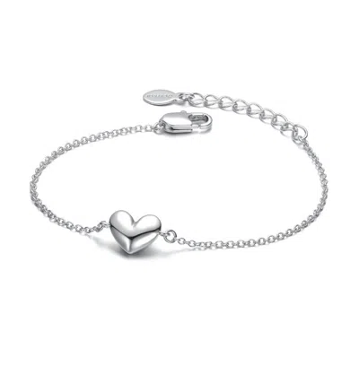 Gigigirl Minimalist Heart Charm Extended Chain Bracelet For Toddlers/kids In Metallic