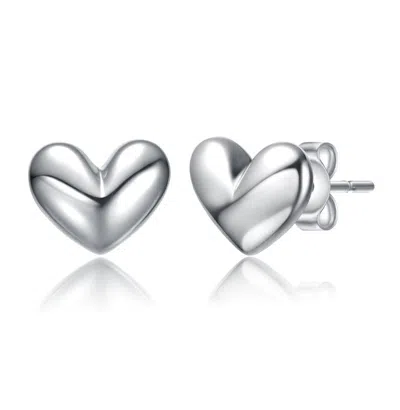 Gigigirl Minimalist Heart Stud Earrings For Kids/teens In Metallic