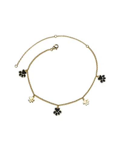 Gigigirl Silver Cz Charm Anklet In Gold