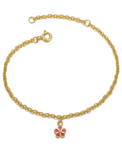 Gigigirl Silver Cz Charm Bracelet In Gold