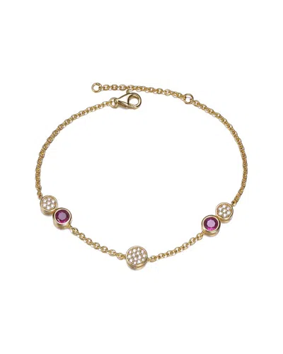 Gigigirl Silver Cz Charm Bracelet In Gold