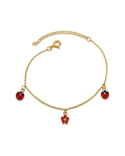 Gigigirl Silver Cz Charm Bracelet In Gold