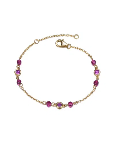 Gigigirl Silver Cz Charm Bracelet In Gold