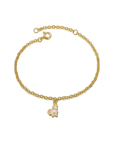 Gigigirl Silver Cz Charm Bracelet In Gold