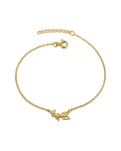 Gigigirl Silver Cz Charm Bracelet In Gold