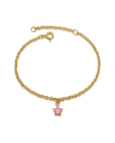 Gigigirl Silver Cz Charm Bracelet In Gold