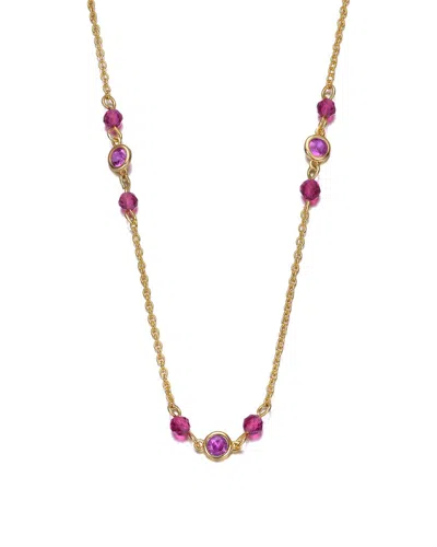 Gigigirl Silver Cz Necklace In Pink