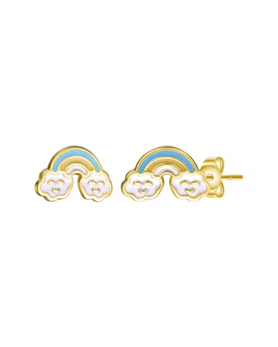 Gigigirl Silver Cz Studs In Gold