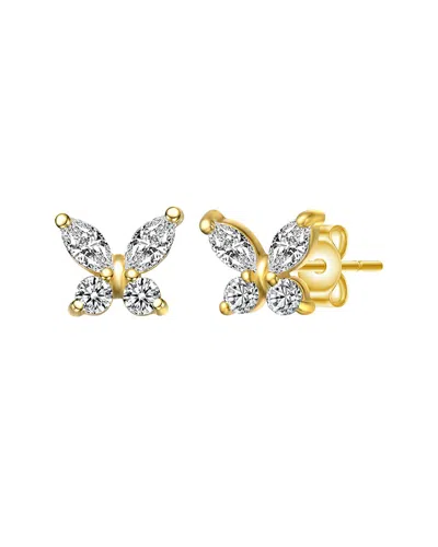 Gigigirl Silver Cz Studs In Gold