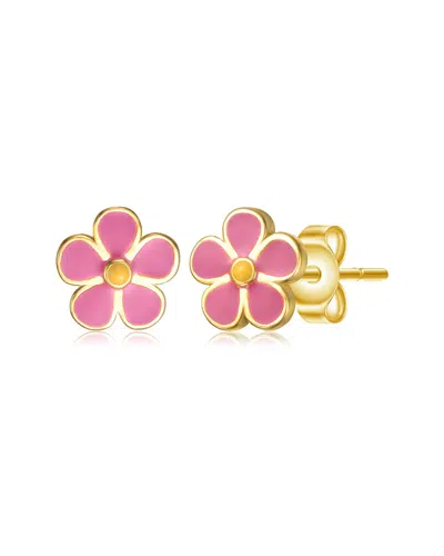 Gigigirl Silver Cz Studs In Pink