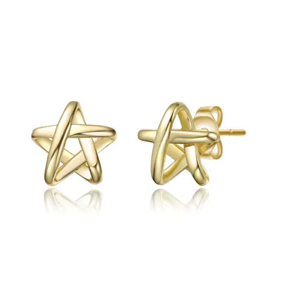 Gigigirl Sterling Silver 14k Gold Plated Star Knot Stud Earrings For Kids
