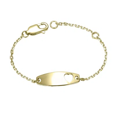 Gigigirl Kids' Sterling Silver Chic Minimalist Id Bracelets With Heart Detail For Toddlers In Gold