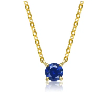 Gigigirl Sterling Silver Solitaire Necklace For Kids/teens In Gold
