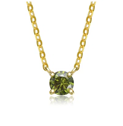 Gigigirl Sterling Silver Solitaire Necklace For Kids/teens In Green