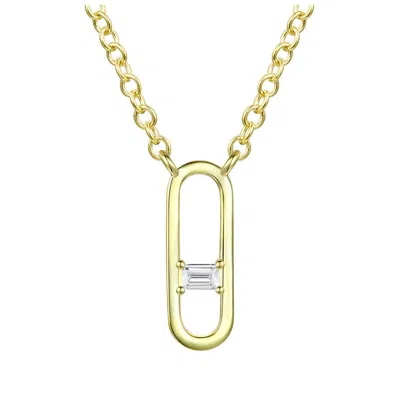 Gigigirl Teens 14k Gold Plated Baguette Cubic Zirconia Modern Necklace