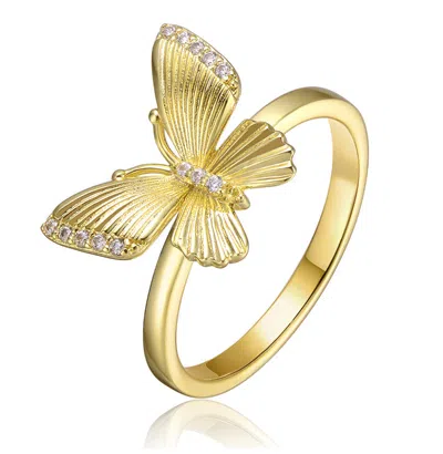 Gigigirl Teens 14k Gold Plated Butterfly Textured Ring
