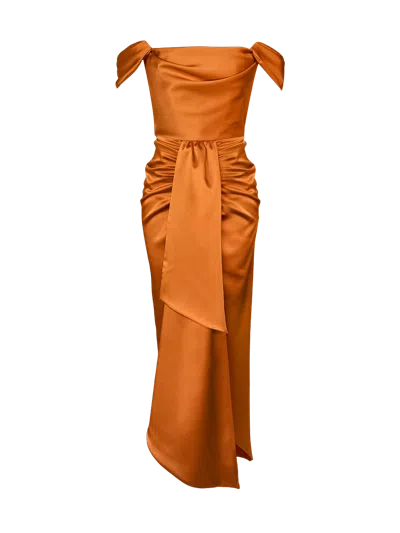 Gigii's Cloe Satin Dress In Red