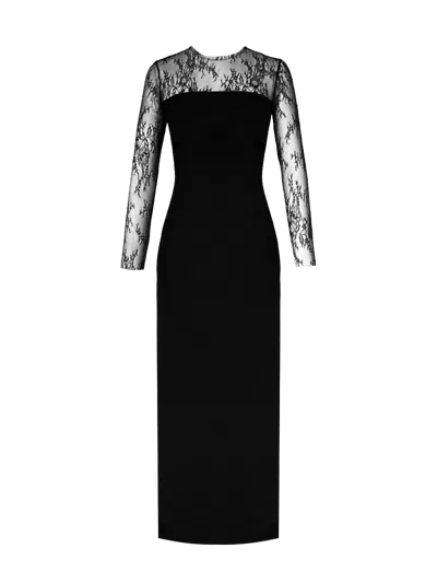 Gigii's Women's Black Lenora Lace Mix Dress In Onyx