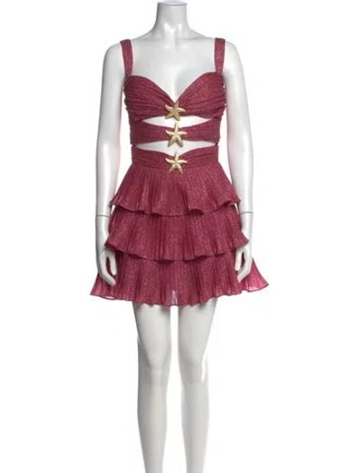 Pre-owned Gigii's Printed Mini Dress W/ Tags In Pink